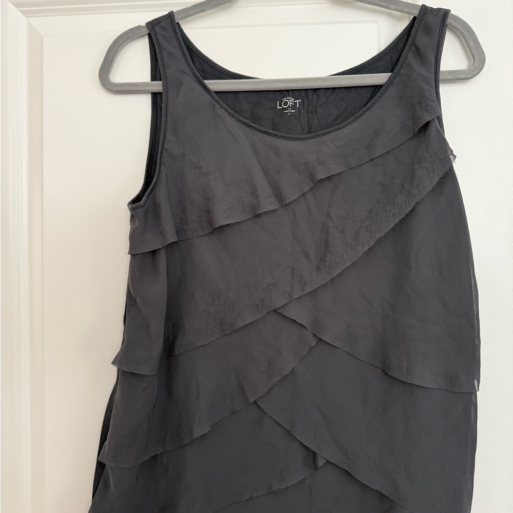 LOFT Gray Layered Tank Top